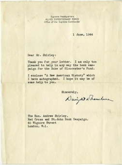Dwight Eisenhower June 1, 1944 Signed Letter (Five Days before D-Day)